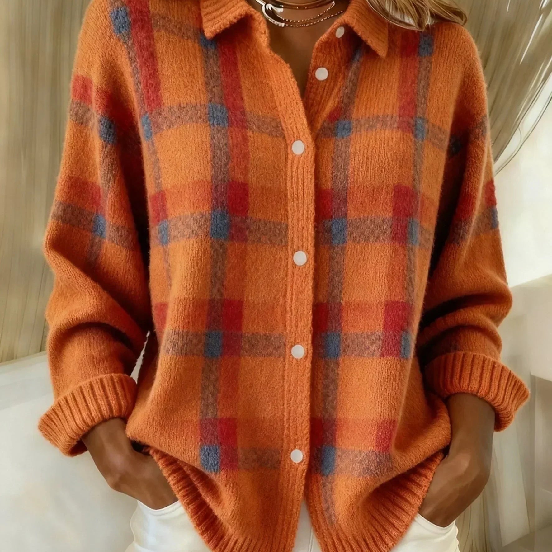 Danique™ | Cloud-Soft Plaid Button-Up