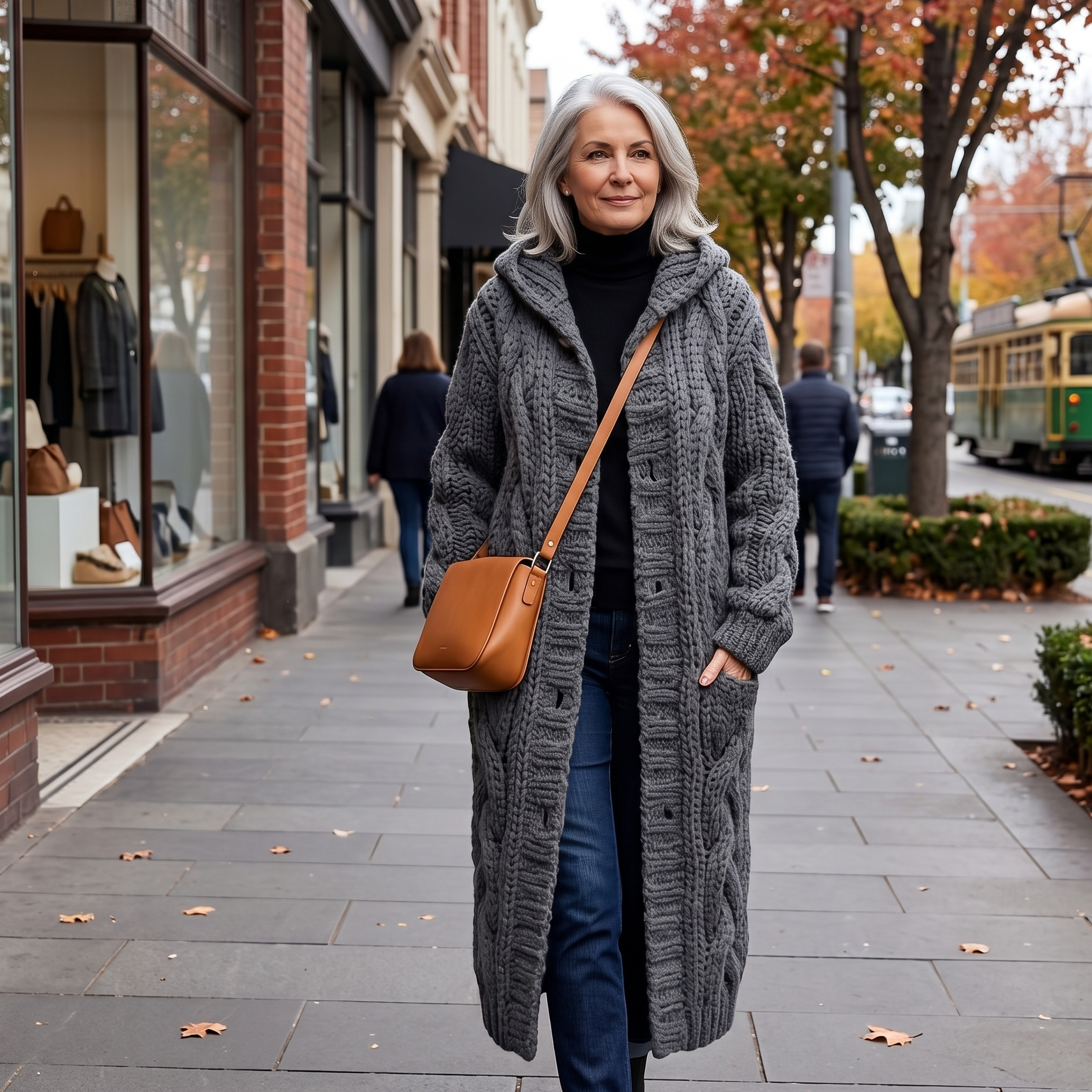 Alessia™ Elegant Cable Knit Coat