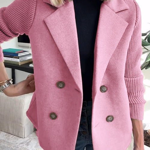 Amora | Elegant Knit-Sleeve Blazer