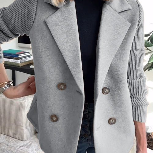 Amora | Elegant Knit-Sleeve Blazer