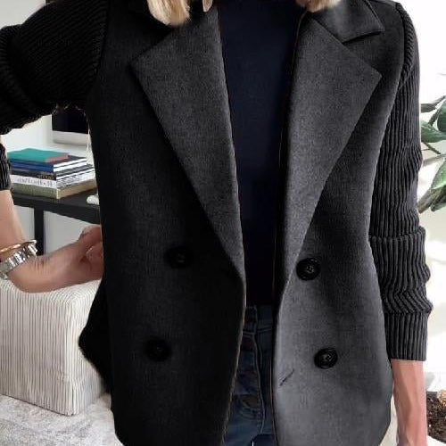 Amora | Elegant Knit-Sleeve Blazer