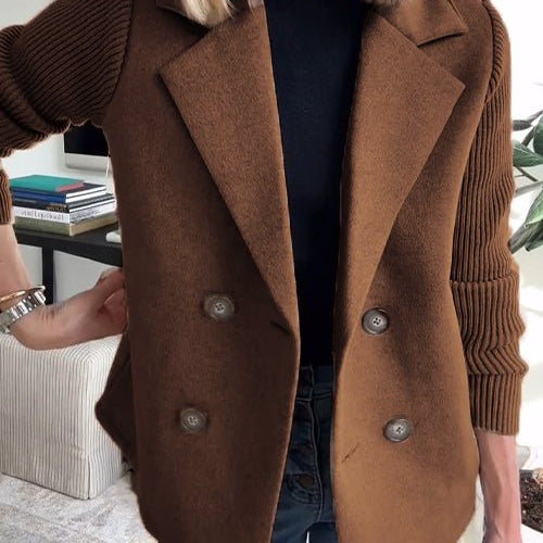 Amora | Elegant Knit-Sleeve Blazer