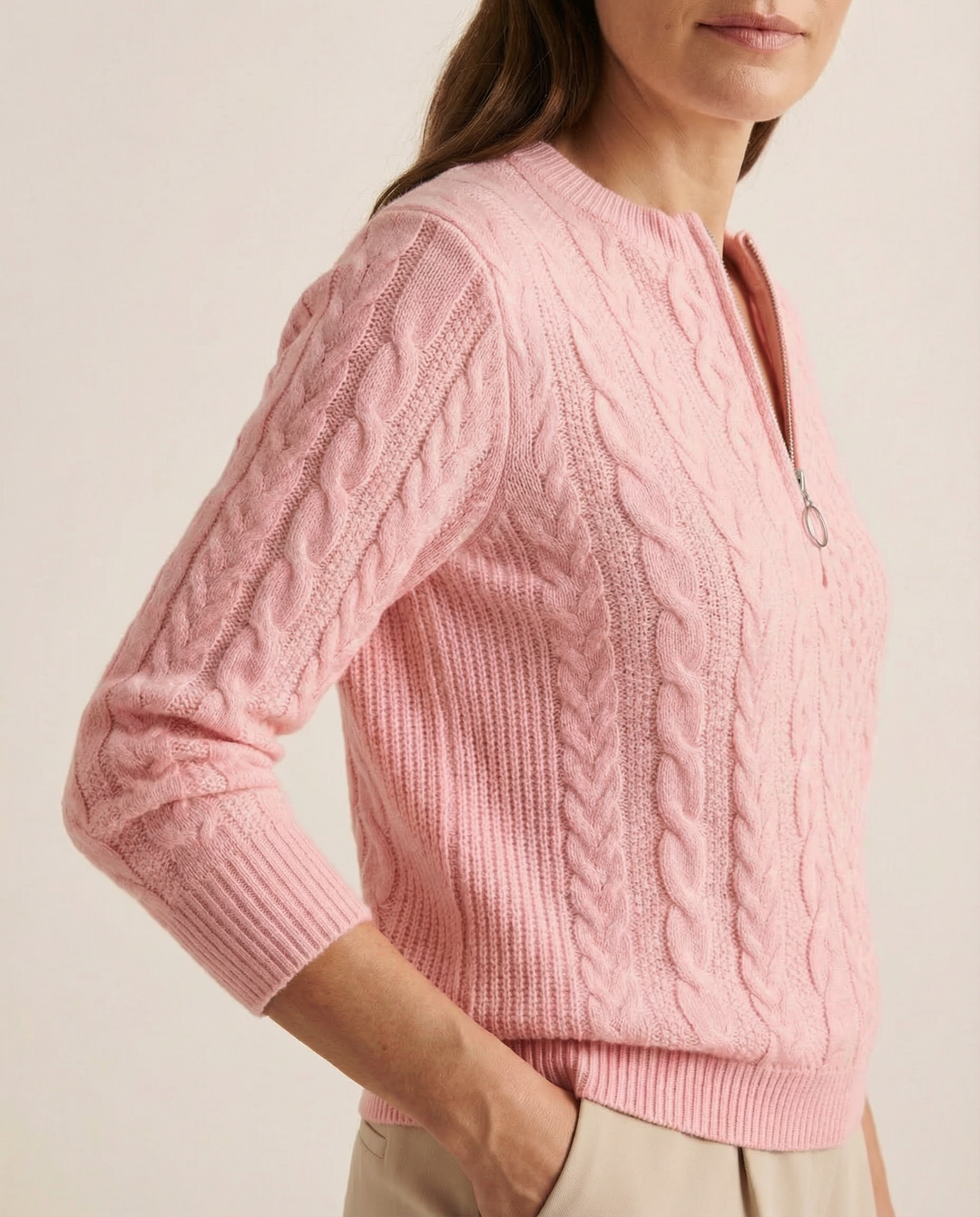 Lumi™ - Cable Knit Half-Zip Jumper