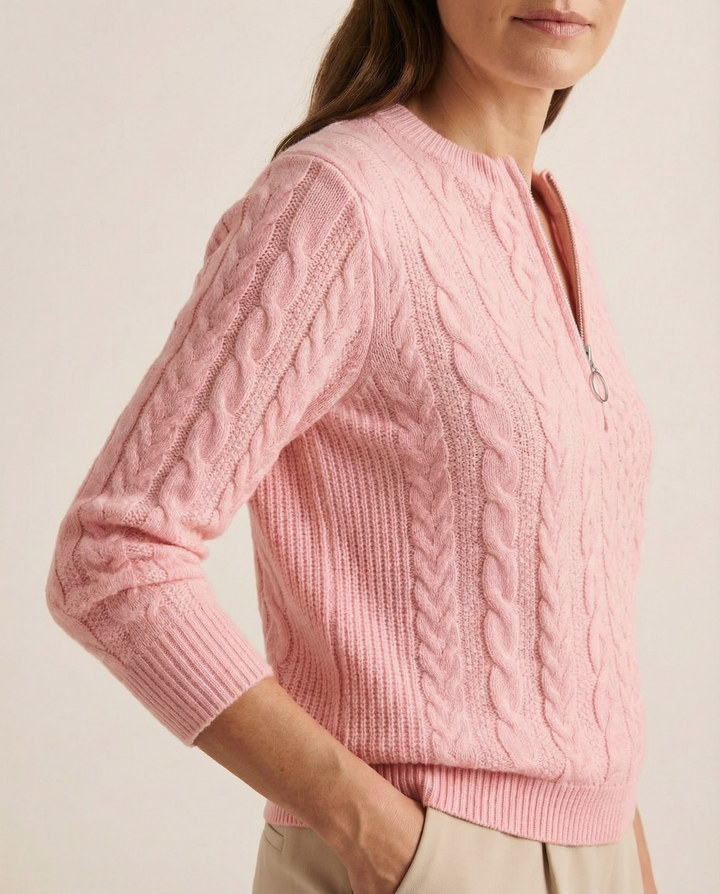 Lumi™ - Cable Knit Half-Zip Jumper