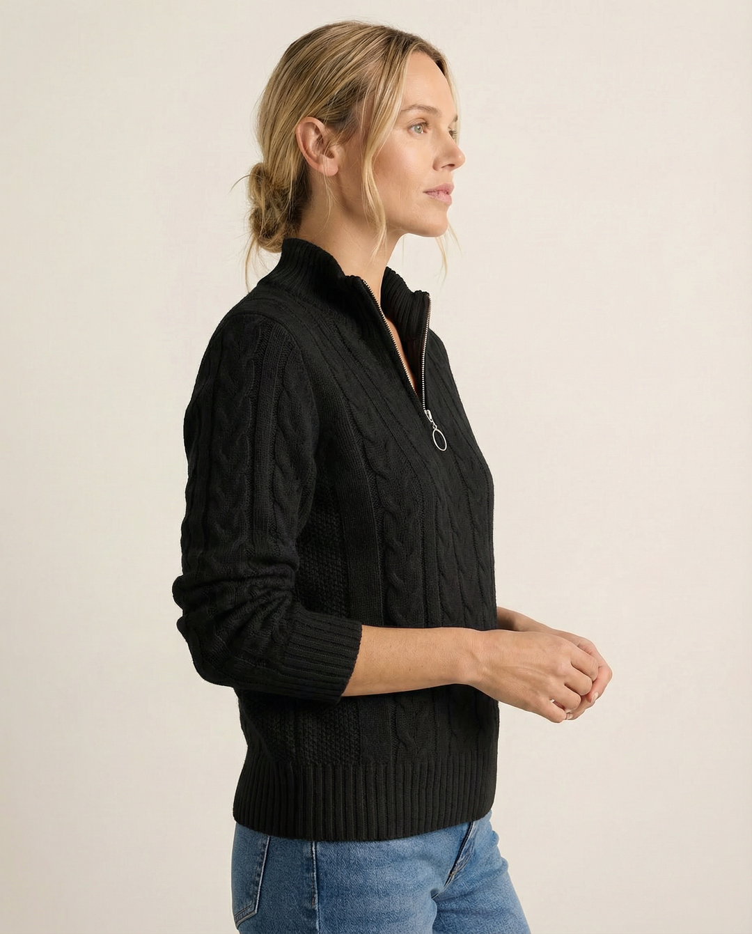 Noa™ - Cable Knit Half-Zip Jumper