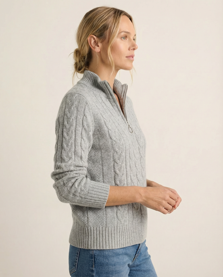 Sienna™ - Cable Knit Half-Zip Jumper